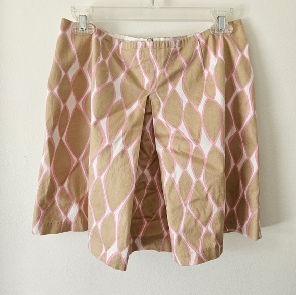 Trina turk tan and pink geometric print skirt - Picture 1 of 7